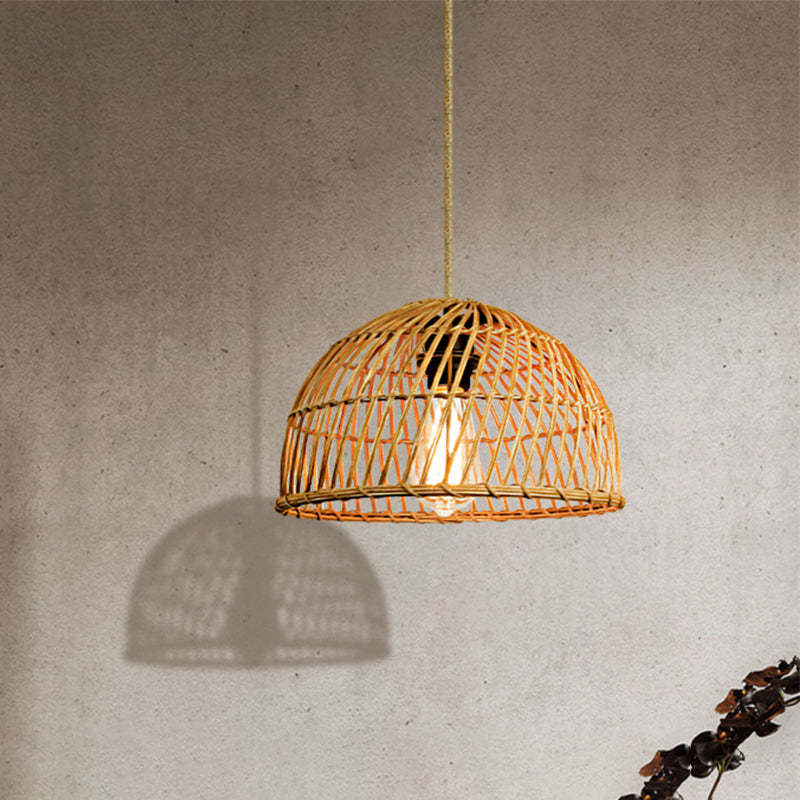 Hand-Woven Rattan Basket Pendant Light -Homdiy
