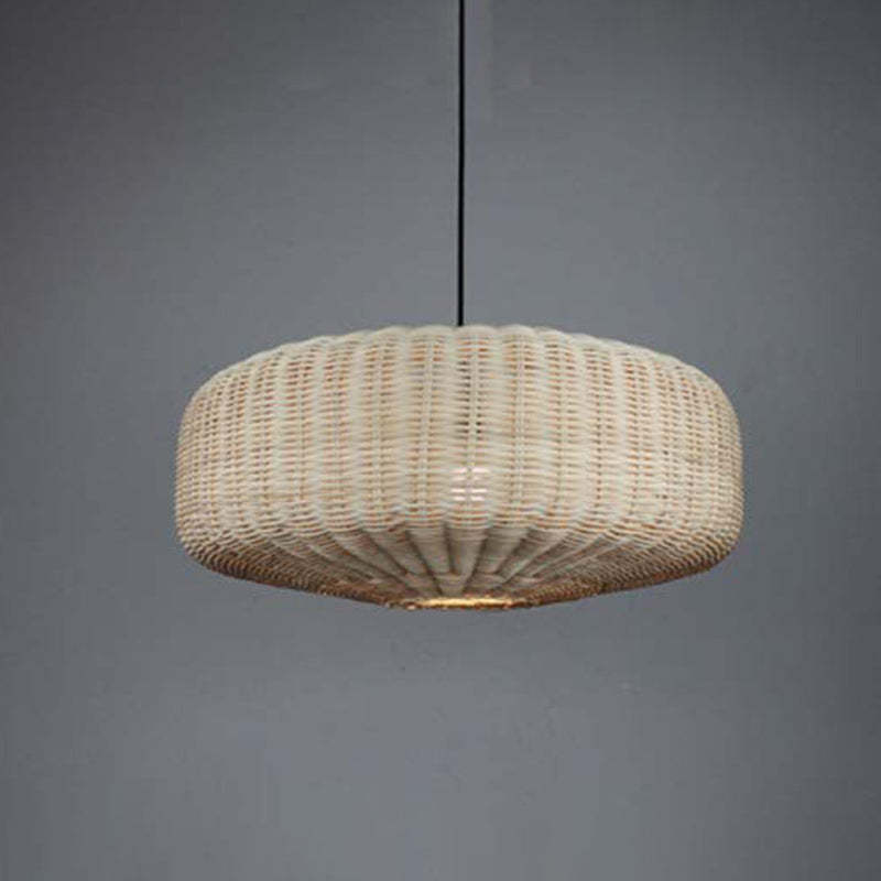 Woven Rattan Hanging Lamp Countryside Style Pendant Lighting -Homdiy