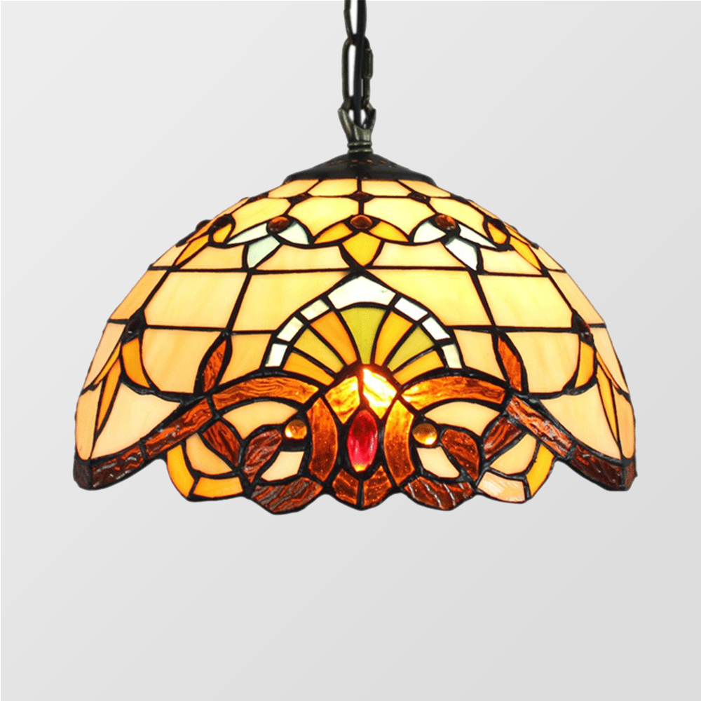 Vintage Mediterranean Stained Glass Tiffany Pendant Light -Homdiy