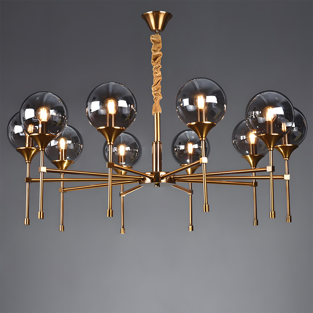 Elegant Modern Smoky Glass Sphere Chandelier