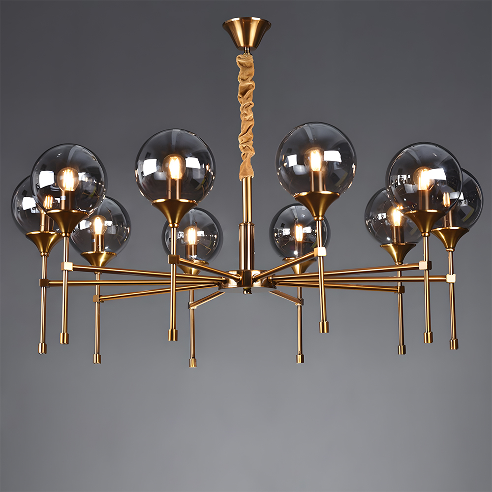 Elegant Modern Smoky Glass Sphere Chandelier
