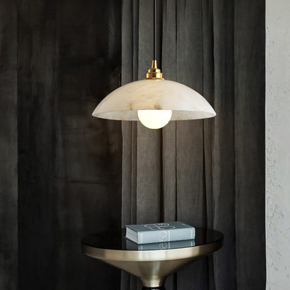 Simple Round Marble Pendant Light -Homdiy