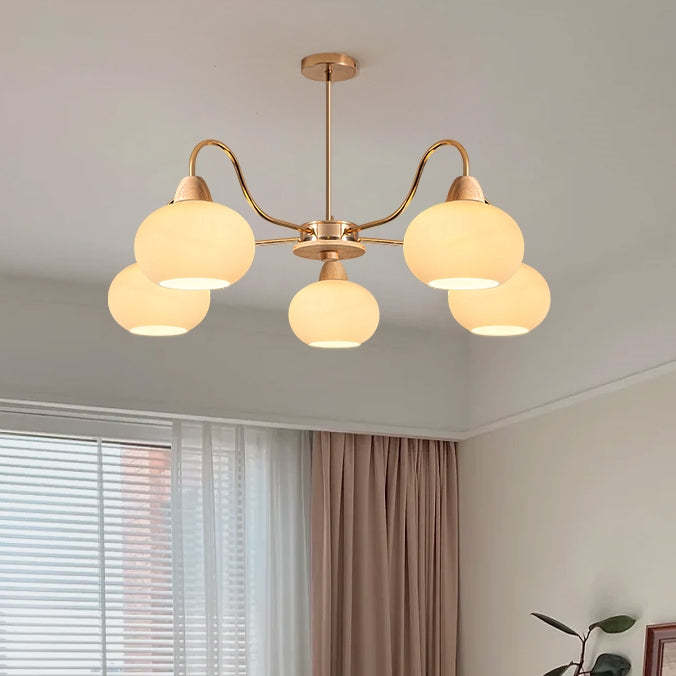 Glass Persimmon Foyer Chandelier -Homdiy