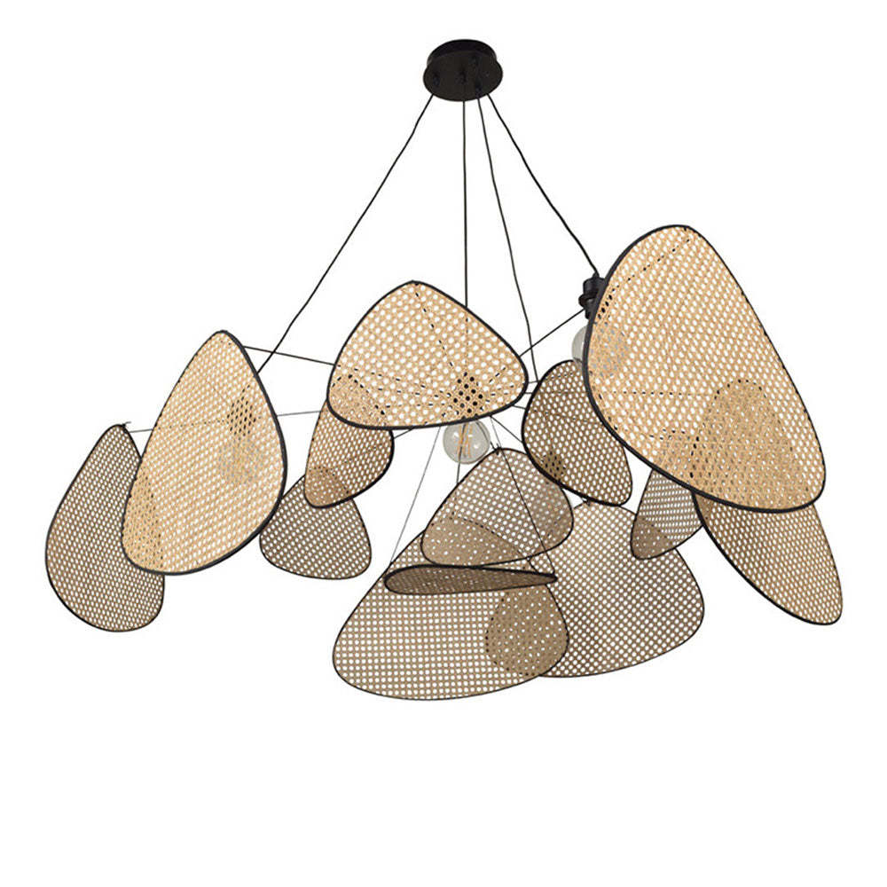 Hand Weaved Rattan Leaf Pendant Light For Living Room -Homdiy