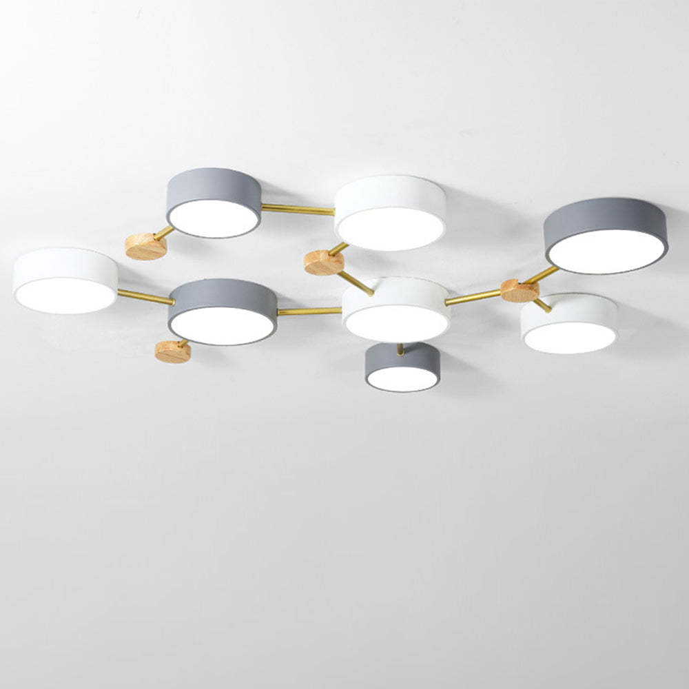 Nordic Multi-Head LED White Ceiling Light for Living Room