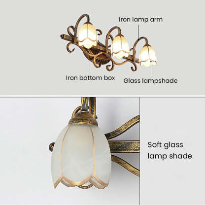 Vintage Multi-Head Flower Shape Bathroom Vanity Wall Lighting -Homdiy