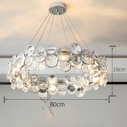 Chrome Round Crystal Chandelier -Homdiy