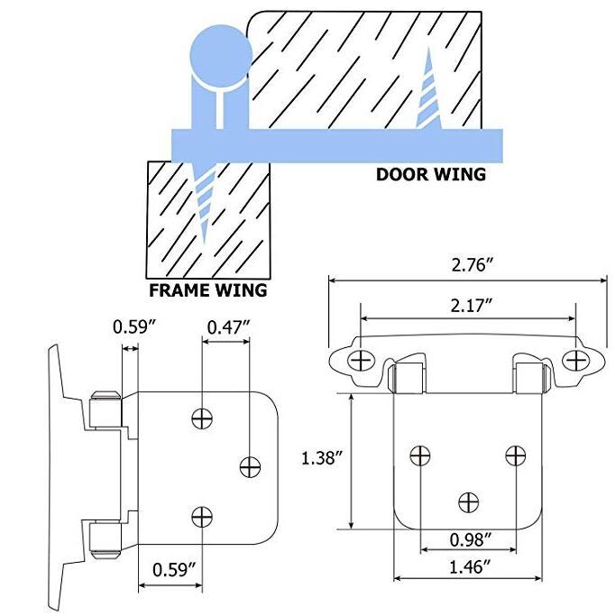 Face mount closing hinges for doors(25 pairs), SCH30BB -Homdiy