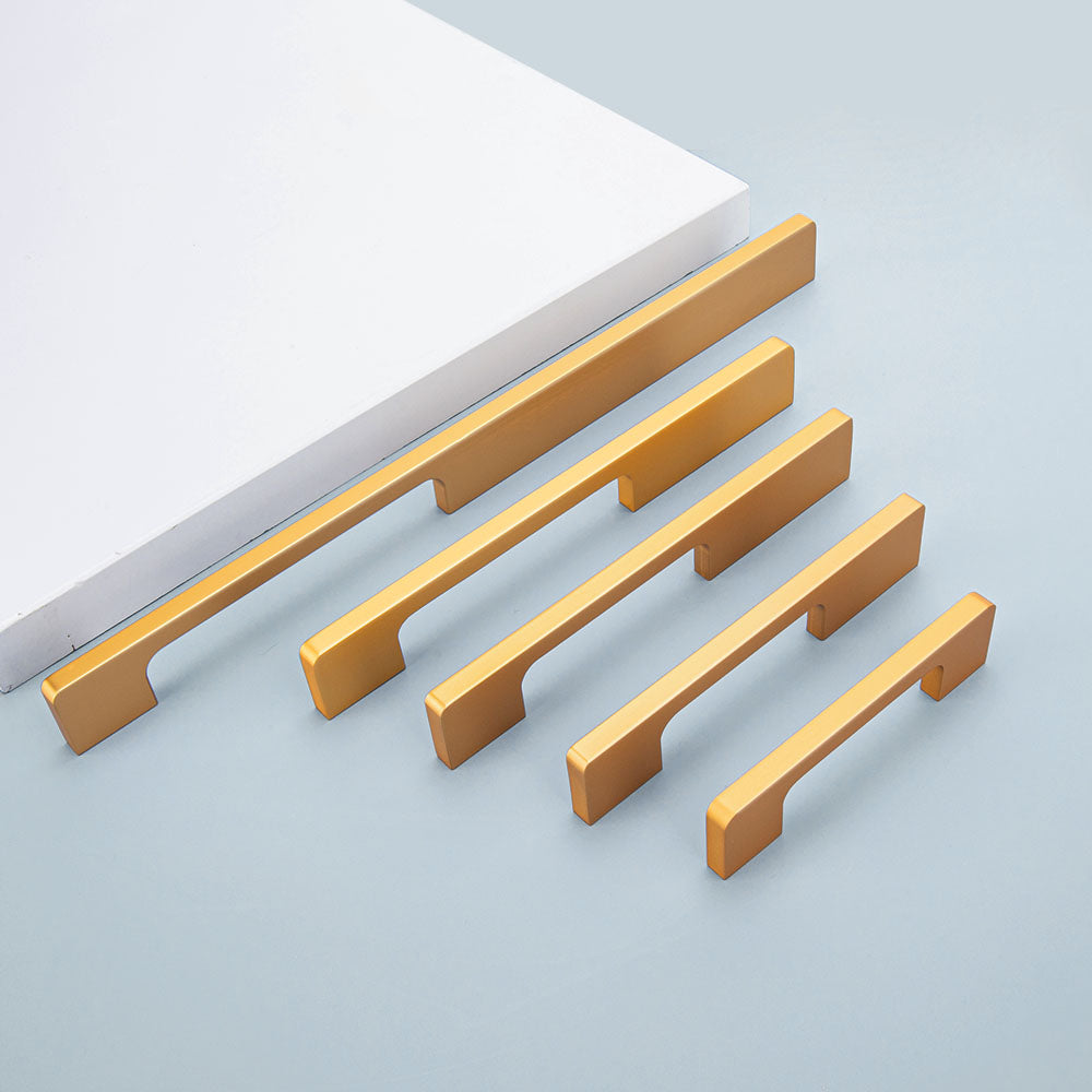 Solid Aluminum Alloy Modern Slimline Gold Cabinet and Drawer Handles