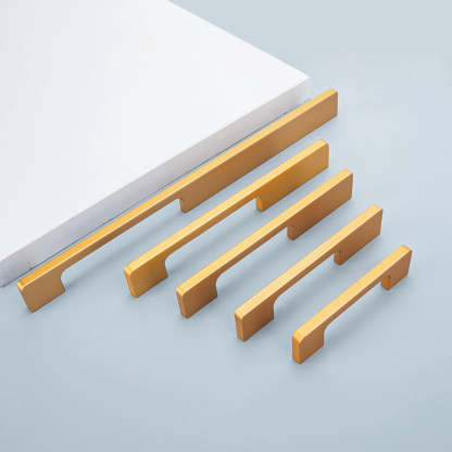 Solid Aluminum Alloy Modern Slimline Gold Cabinet and Drawer Handles