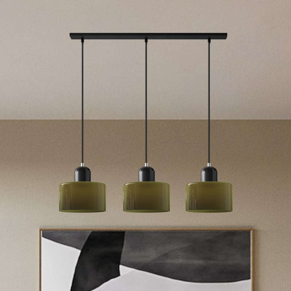 Contemporary 3-Heads Glass Pendant Light For Kitchen