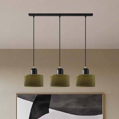 Contemporary 3-Heads Glass Pendant Light For Kitchen