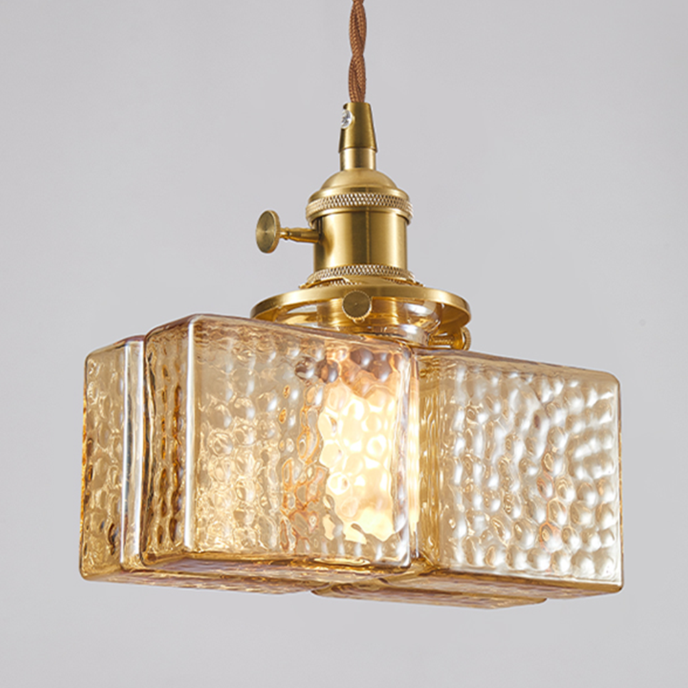 Vintage Glass Clear Dining Room Pendant Light -Homdiy