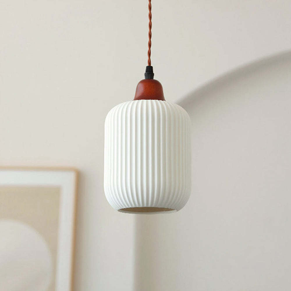 Farmhouse White Ceramic Pendant Light -Homdiy