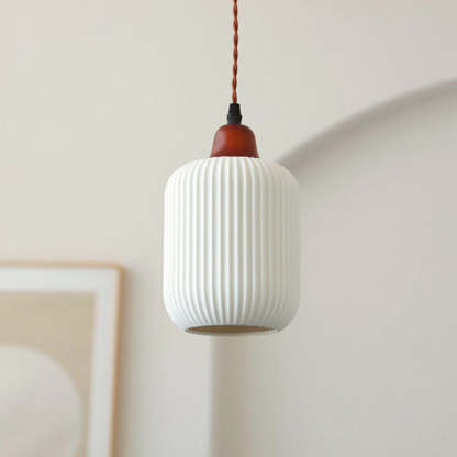 Farmhouse White Ceramic Pendant Light -Homdiy