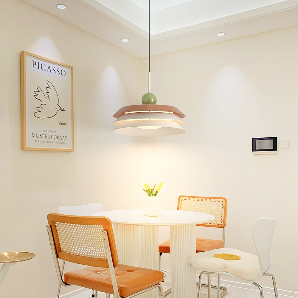 Modern Morandi Layered Metal Pendant Light -Homdiy