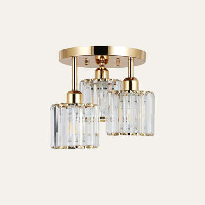 Modern Glass Crystal Semi Flush Ceiling Light