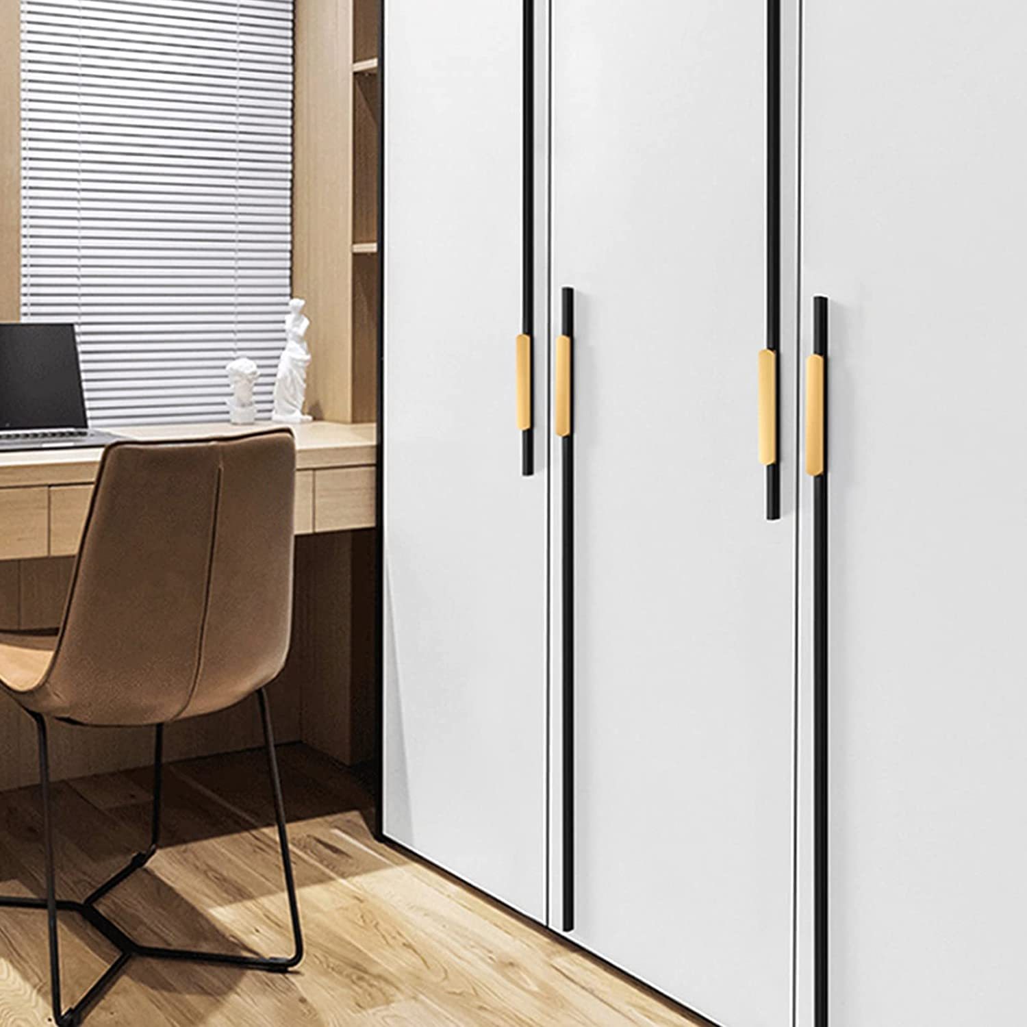 Aluminum Decorative Cabinet Pull Closet Door Hardware Handles for Furniture Cabinet -Homdiy