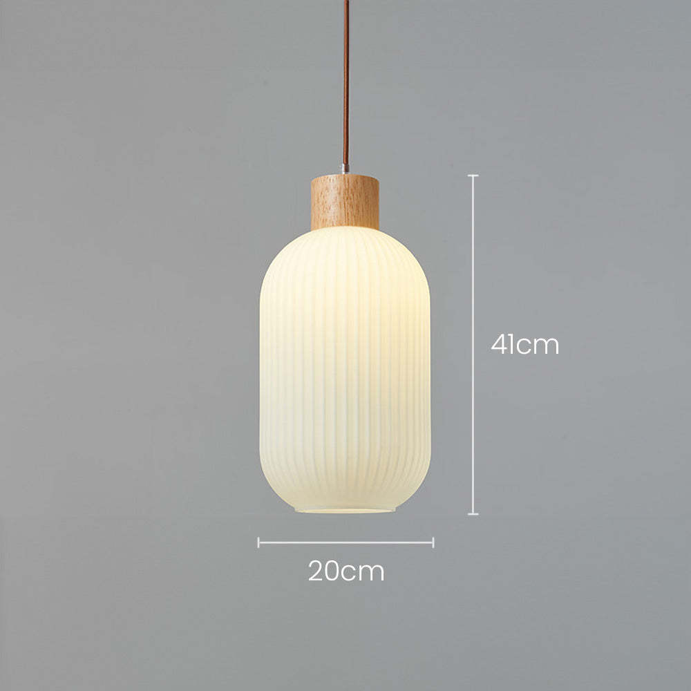 Nordic White Lantern Glass Pendant Lamp -Homdiy