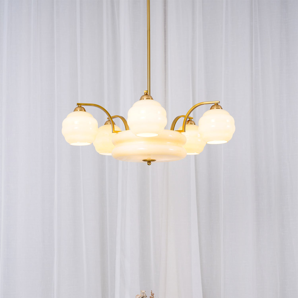 Classic Art Deco Glass Chandelier -Homdiy