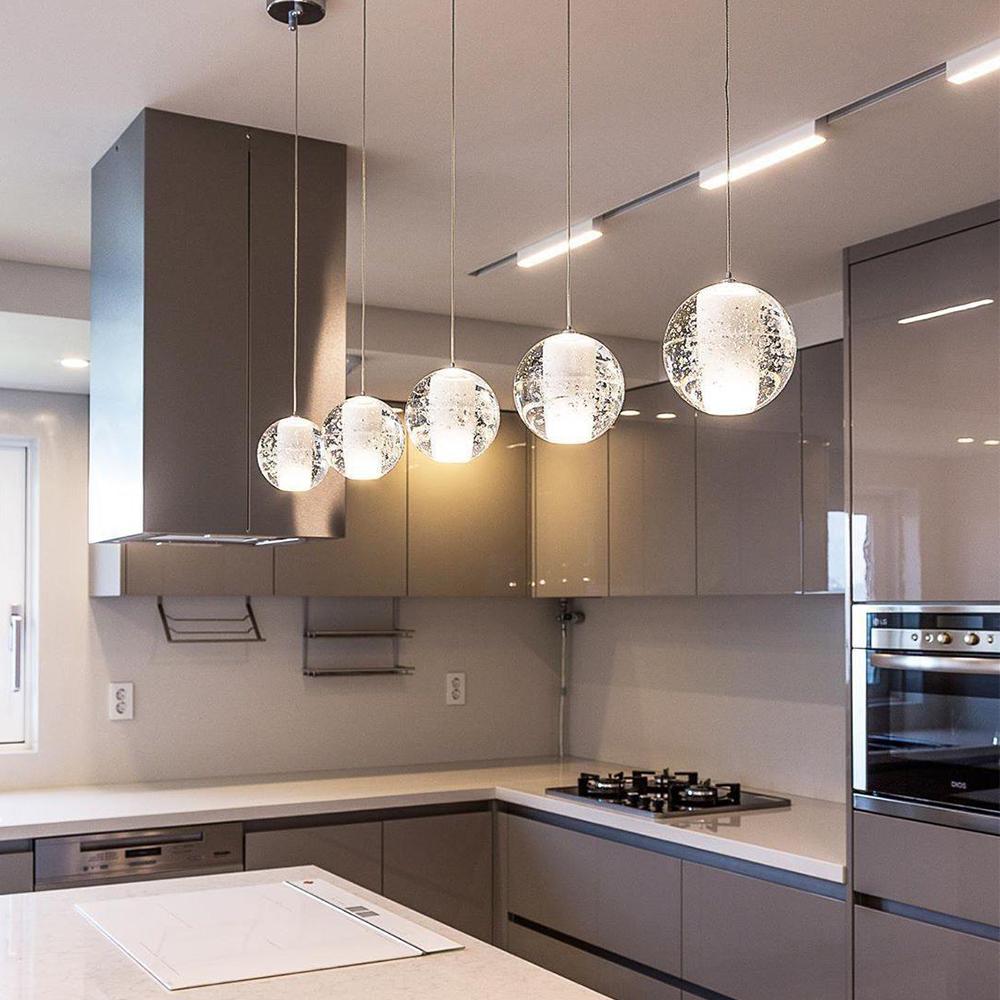 Round & Square Crystal Pendant Lamp Stairway Lamp -Homdiy