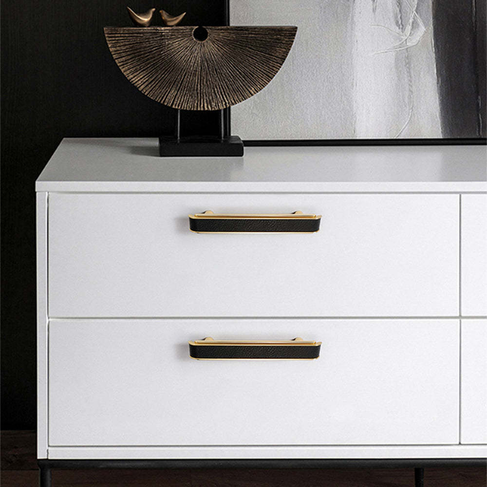 Luxury Leather Pattern Cabinet Pulls -Homdiy