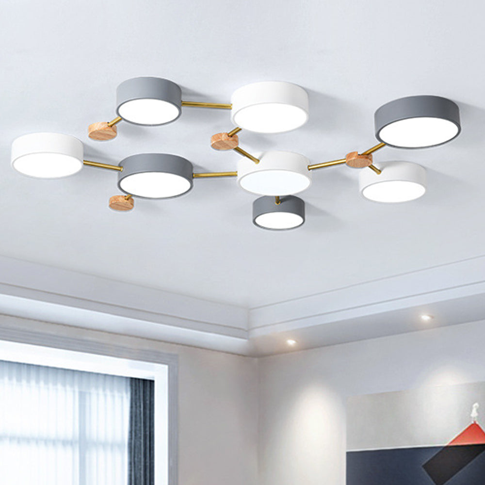 Nordic Multi-Head LED White Ceiling Light for Living Room