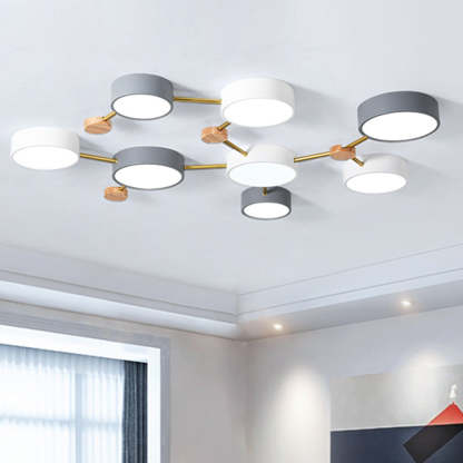 Nordic Multi-Head LED White Ceiling Light for Living Room