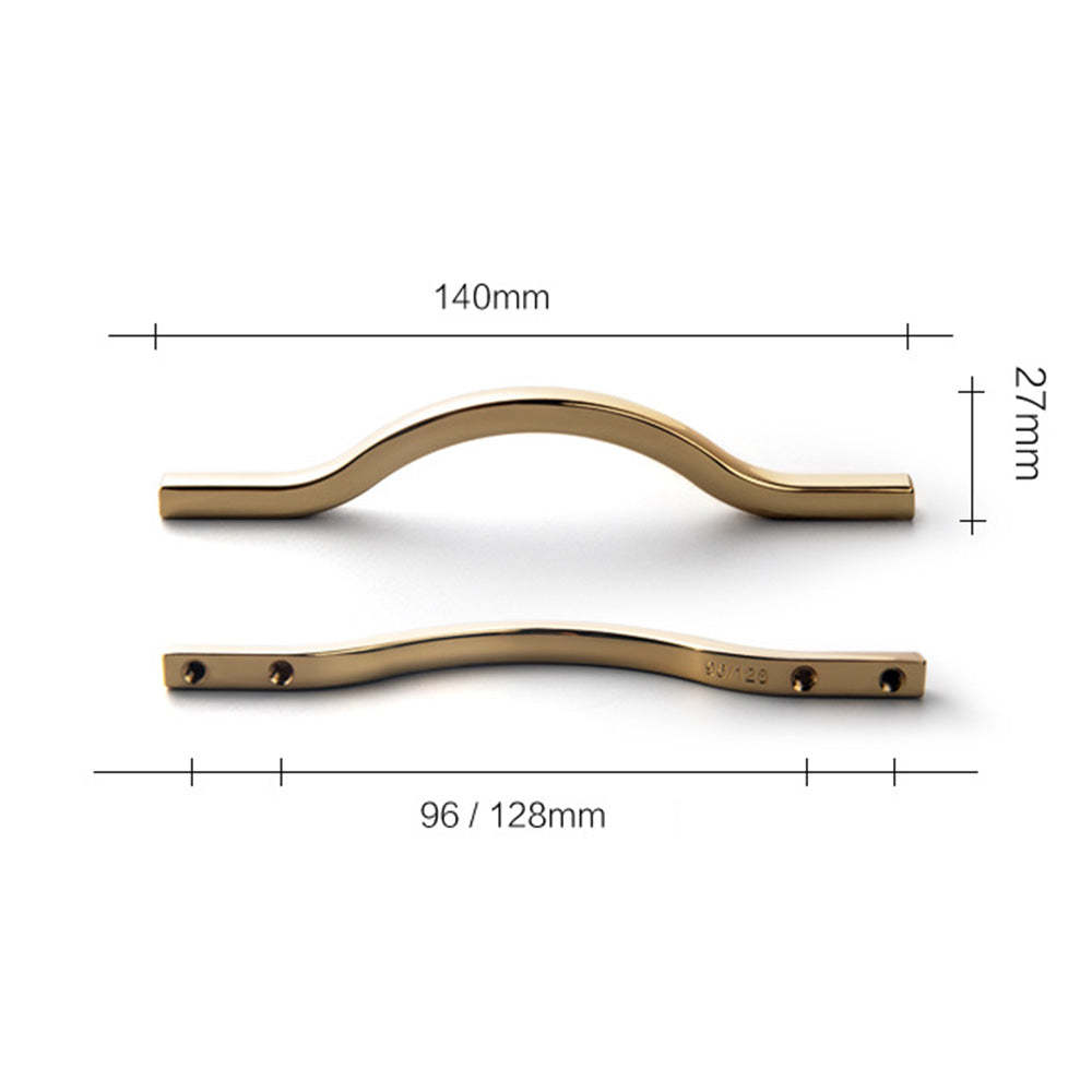 Modern Gold Black Curve Handles Cabinet Pulls -Homdiy