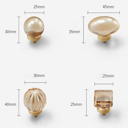 Champagne Bronze and Crystal Cupboard Knobs