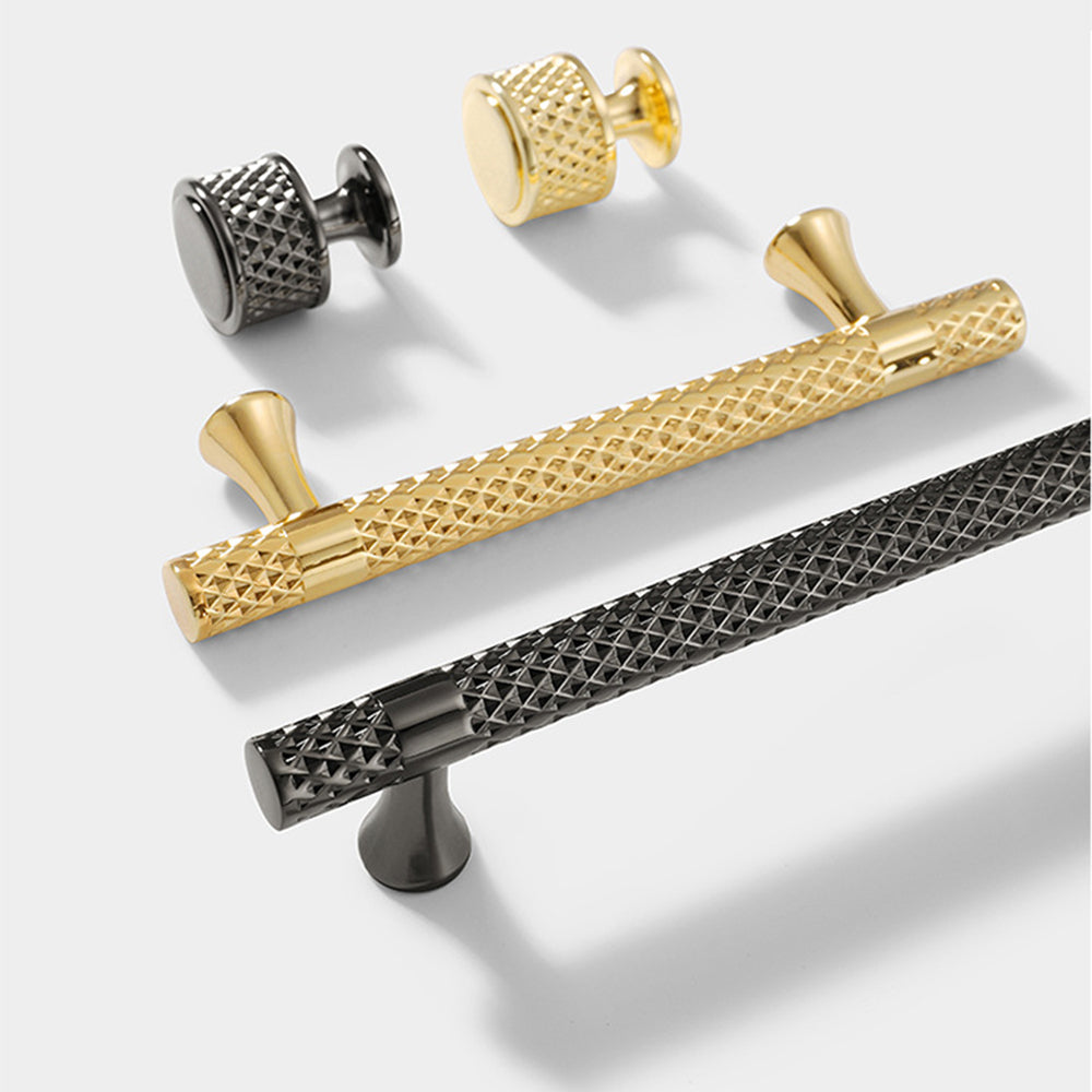 Shiny Modern Zinc Alloy Titanium Gold Black Door Handles