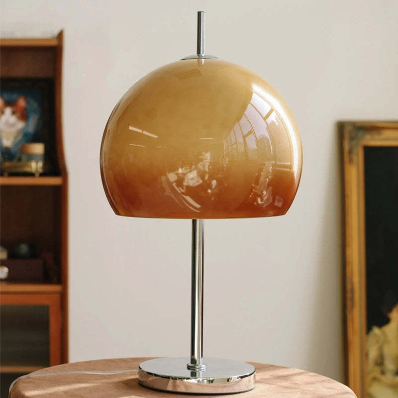Bauhaus Mushroom Shape Medieval Living Room Retro Glass Table Lamp -Homdiy
