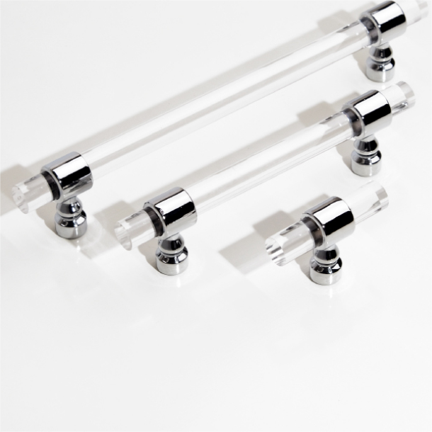 1 Pack Brushed Nickel Clear Acrylic Cabinet Handles for Kitchen (LS9165SNB)