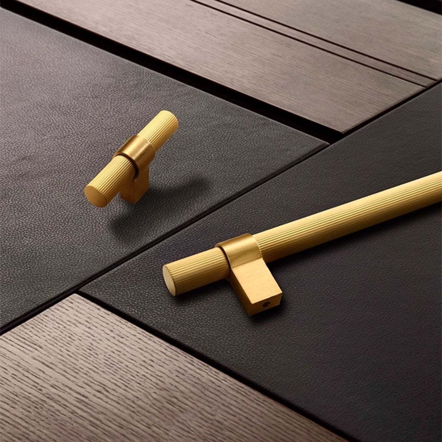 Solid Brass Gold Knurled Hardware Kitchen Cabinet Pulls