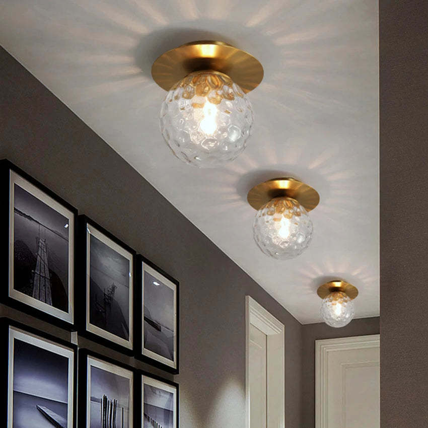 Small Glass Ceiling Light Fixture for Corridor -Homdiy