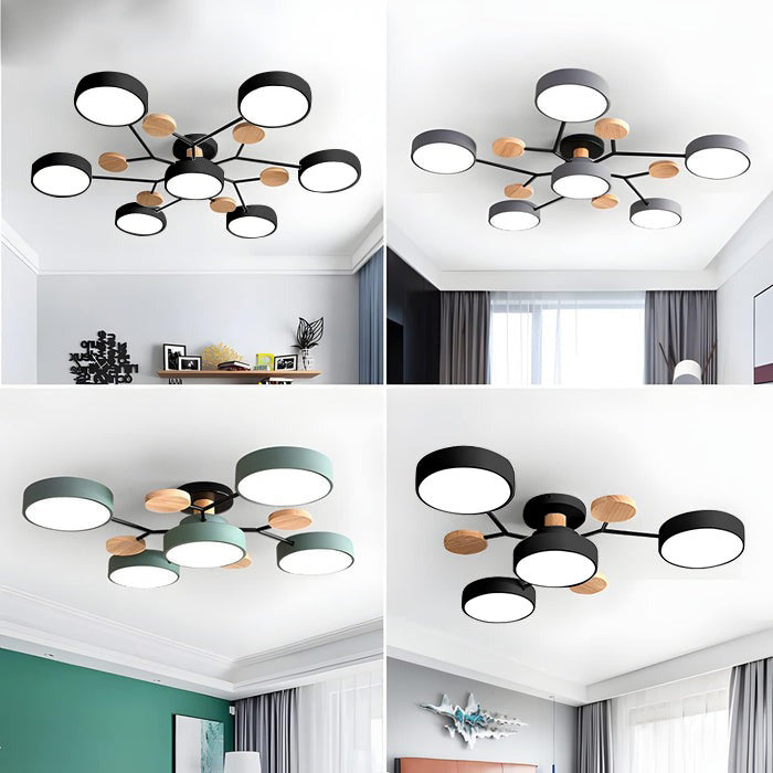 Branched Modern Iron LED Living Room Ceiling Light