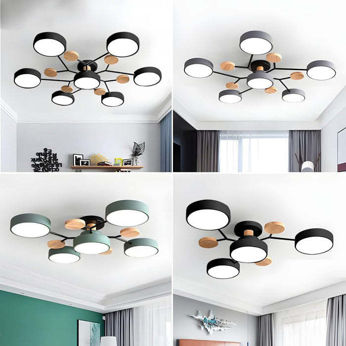 Branched Modern Iron LED Living Room Ceiling Light