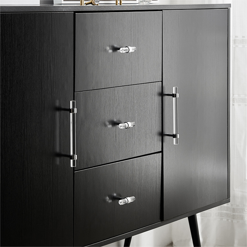 1 Pack Brushed Nickel Clear Acrylic Cabinet Handles for Kitchen (LS9165SNB)