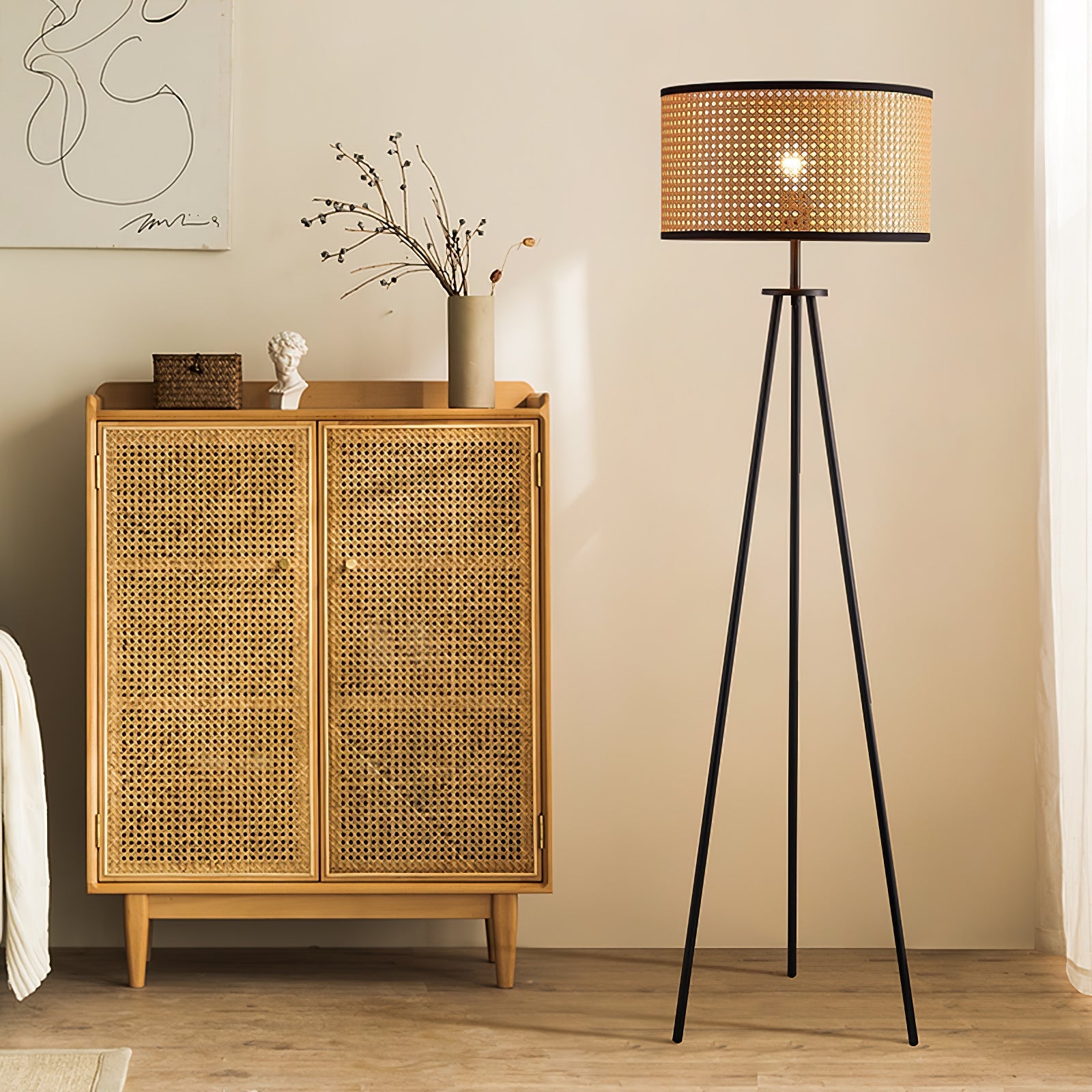 Orange fashion tripod floor lamp