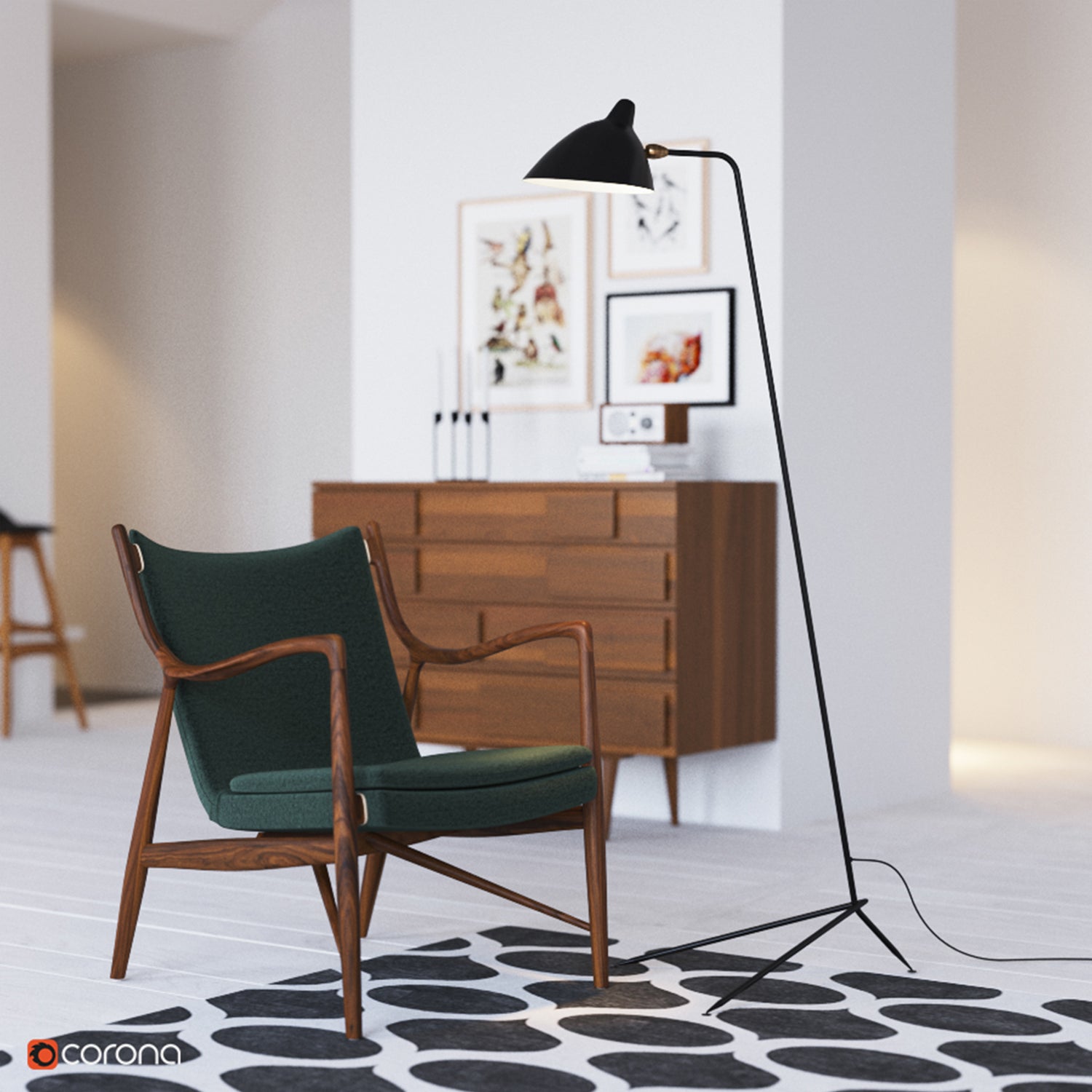 Single Light Duckbill Floor Lamp with Tripod -Homdiy