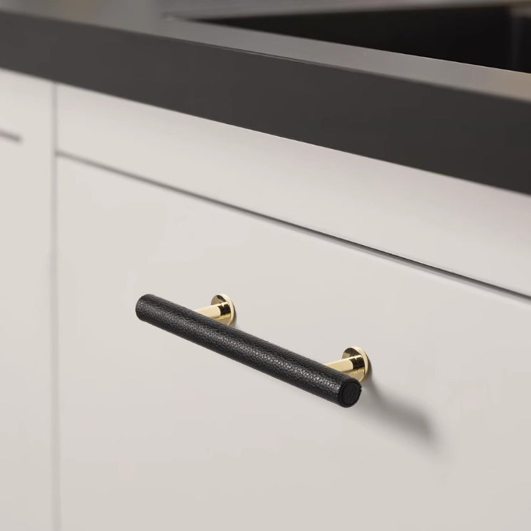 Leather Drawer Pulls Handles Wardrobe Dresser Knobs