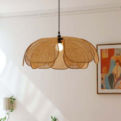 Vintage Petal Rattan Ceiling Pendant Light