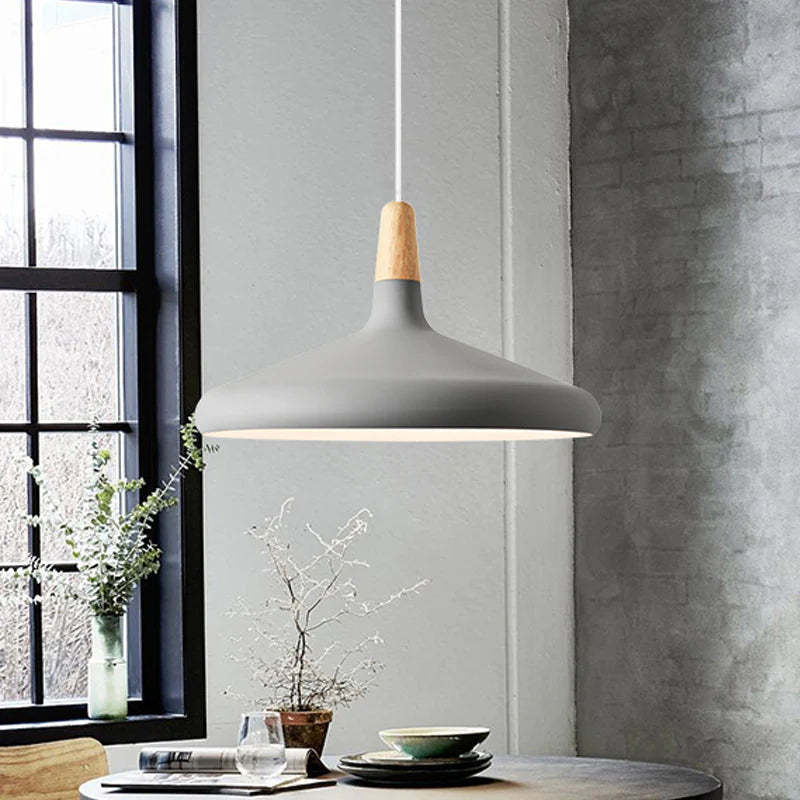 French Macaron Conical Metal Pendant Lamp -Homdiy
