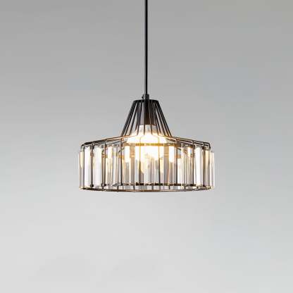 Modern Black Crystal Pendant Light for Dining Room