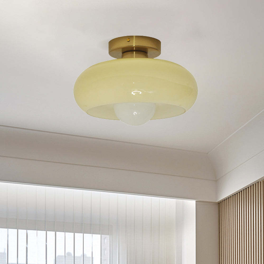 Retro Round Glass Shade Ceiling Light -Homdiy