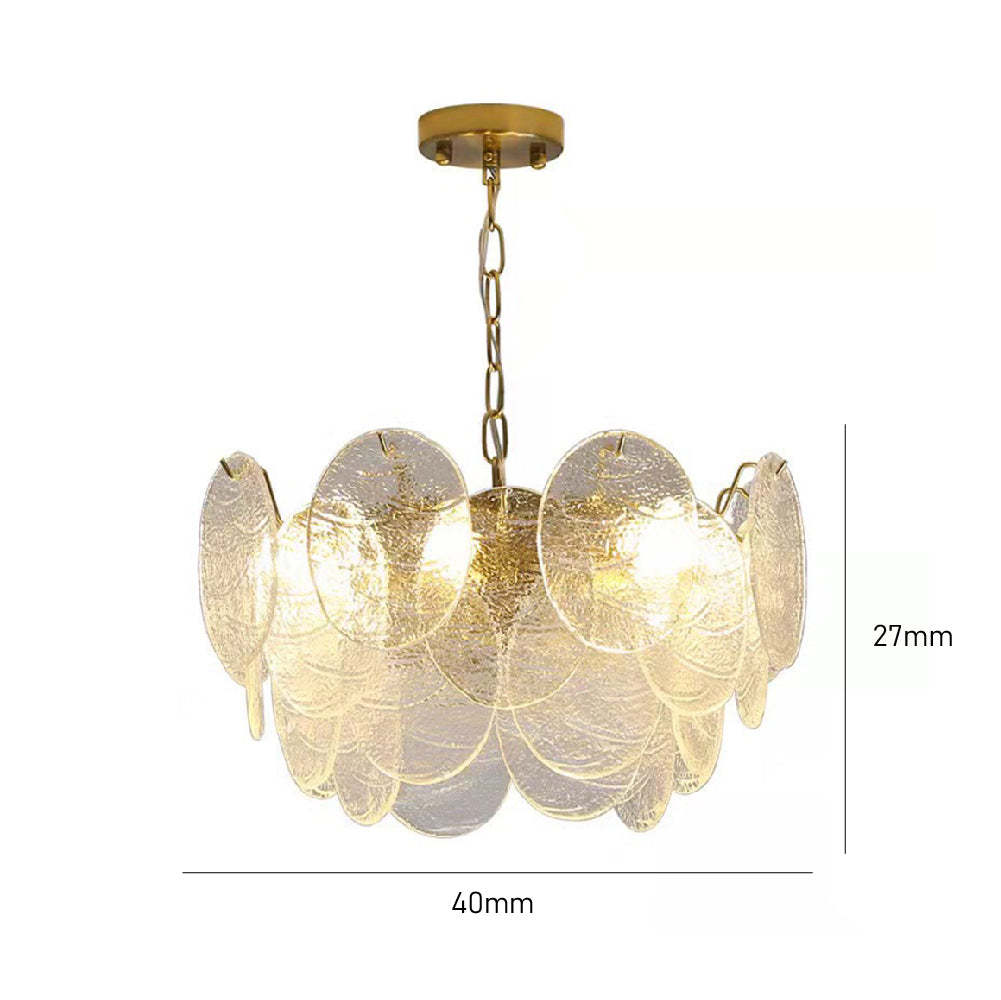 Glass Disc Chandelier Large Ice Glass Chandelier -Homdiy