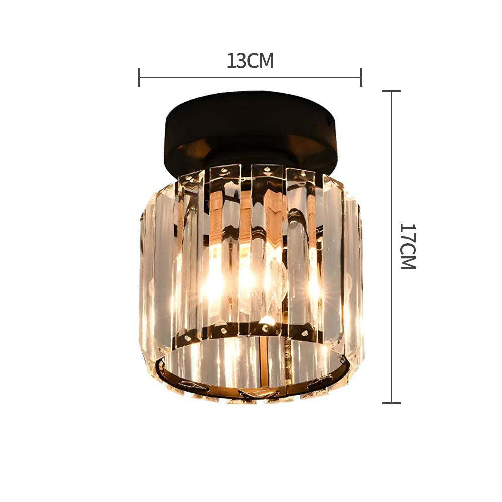 Luxury Crystal Black Hallway Ceiling Light -Homdiy