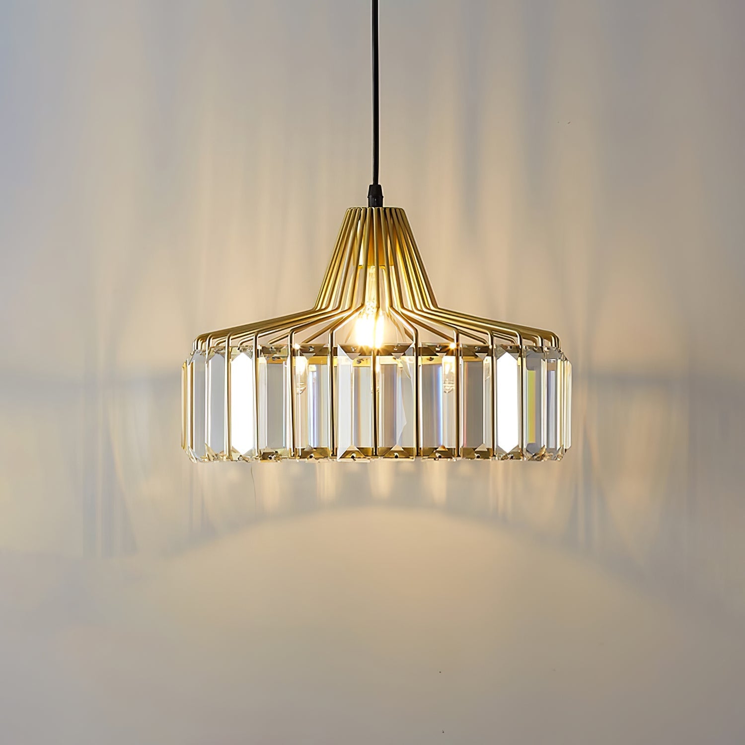 Modern Black Crystal Pendant Light for Dining Room