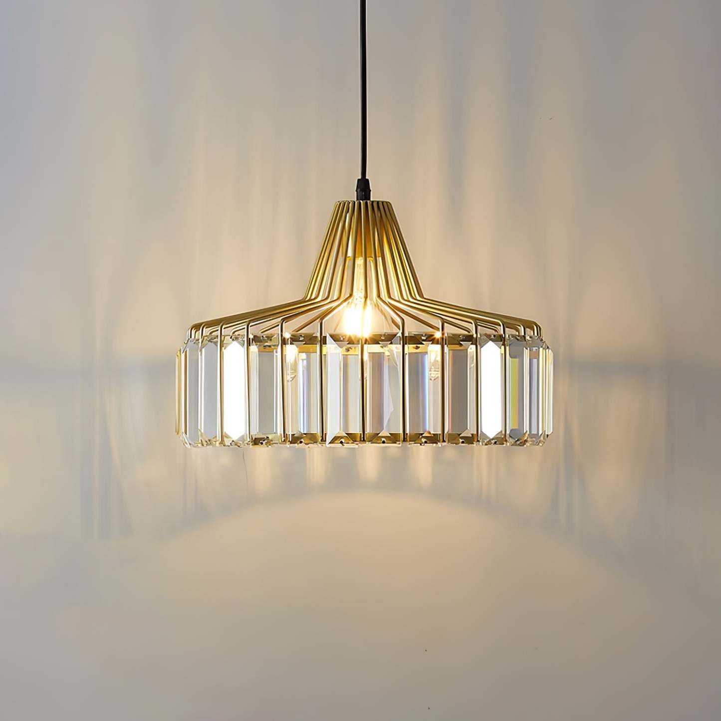 Modern Black Crystal Pendant Light for Dining Room