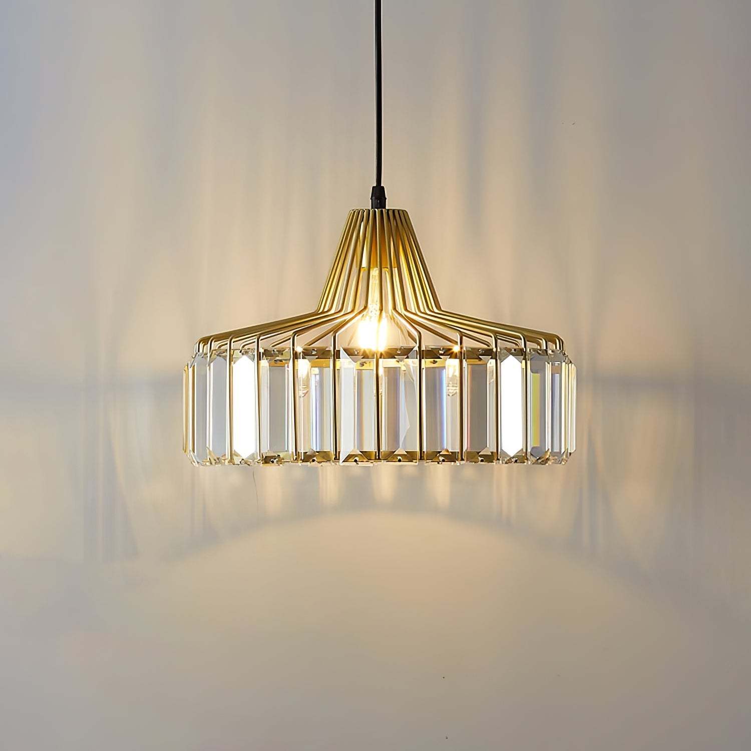 Modern Black Crystal Pendant Light for Dining Room